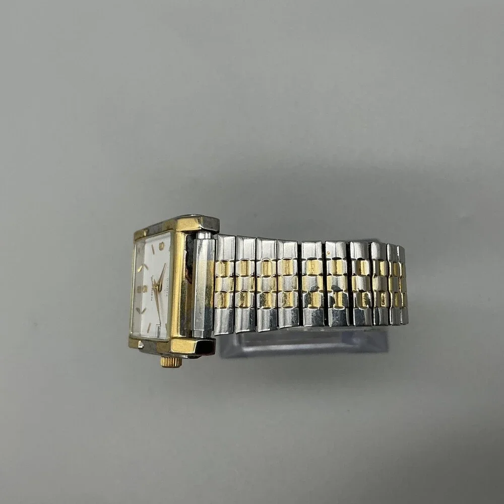Gruen Precision Womens Watch 28mm White Dial Two Tone Bracelet Date New Battery